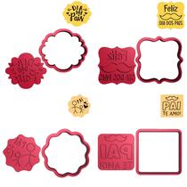 Kit 4 Cortadores Feliz Dia dos Pais Te Amo Papai