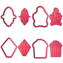 Kit 4 cortadores Junina Milho Fogueira Balão Pipoca