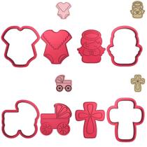 Kit 4 Cortadores Menino Anjo Carrinho Cruz Body Kit 4 Cortadores Menino Anjo Carrinho Cruz Body