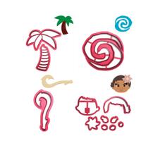 Kit 4 Cortadores Moana Logo Anzol Coqueiro Kit 4 Cortadores Moana Logo Anzol Coqueiro