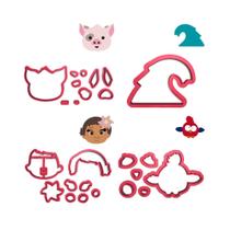 Kit 4 Cortadores Moana Porco Hey Hey Onda