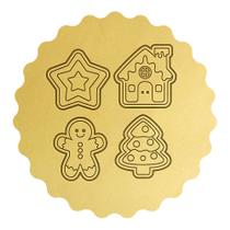 Kit 4 Cortadores Natal Casinha Estrela Boneco Árvore