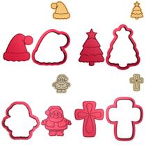 Kit 4 Cortadores Natal Gorro Árvore Cruz - DOCE IMPRESSO