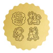 Kit 4 Cortadores Natal Ursinho Rena Árvore Frase