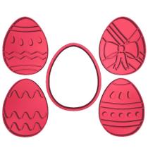 Kit 4 Cortadores Ovo Páscoa Marcador Laço Linha Fofo