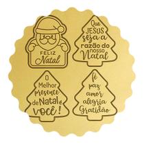 Kit 4 Cortadores Papai Noel Feliz Natal e Àrvores Kit 4 Cortadores Papai Noel Feliz Natal e Àrvores