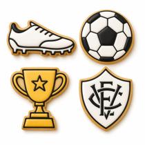 Kit 4 Cortadores Pasta Americana molde Biscuit Marcador Biscoito Vitoria F.C