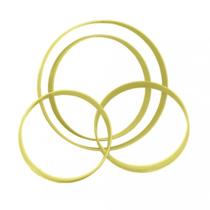 Kit 4 Cortadores Redondo G Amarelo para Massas Bluestar