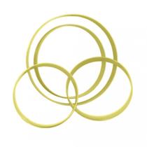 Kit 4 Cortadores Redondo G Amarelo para Massas Bluestar