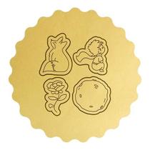 Kit 4 Cortadores Rosa Pequeno Príncipe Lua Raposa