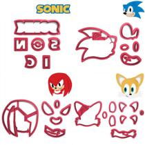 Kit 4 Cortadores Sonic Raposa Tails Knuckles Logo Top Kit 4 Cortadores Sonic Raposa Tails Knuckles Logo Top