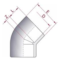 Kit 4 Cotovelos/joelhos 45 Pvcu Solda Fêmea Pn16 50mm Cepex