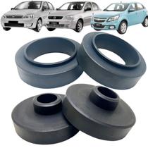 Kit 4 coxim calço elevar levantar mola suspensão dianteira e traseira gm agile novo corsa g2 joy maxx premium 02 a 14