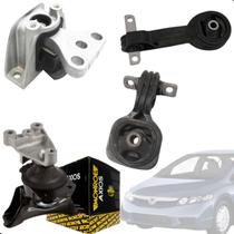 Kit 4 Coxins do Motor e Câmbio New Civic 1.8 Automático 2007 Até 2011