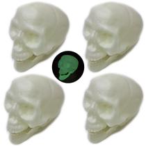 Kit 4 Cranio Caveira Esqueleto Neon Brilha Escuro Halloween - Pais e filhos