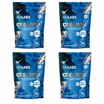 Kit 4 Creatina Importada Nulabs 1kg Micronizada Monohidratada Pura
