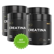 Kit 4 Creatina Monohidratada Pura 300g QualyNutri Em Pó 1,2kg