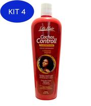 Kit 4 Creme De Pentear Life Hair Cachos Control 1 Litro