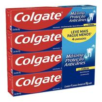 Kit 4 Creme Dental Colgate Máxima Proteção Anticáries 90g Pasta de Dente