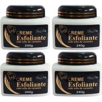 Kit 4 Creme Esfoliante Com Sebo de Carneiro 240g Para Pés Mãos Corpo