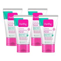 Kit 4 Creme Para Depilação Facial Depilflax Aloe Vera 50G