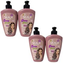 Kit 4 Creme Pentear Skala Dona Skala 3 em 1 Vegano 250g