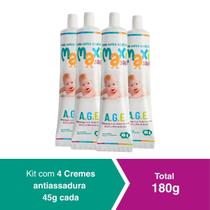 Kit 4 Creme Pomada Antiassadura Vitamia A.E com Óleo de Girassol A.G.E 180g Maxi Baby