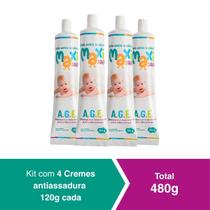 Kit 4 Creme Pomada Antiassadura Vitamia A.E com Óleo de Girassol A.G.E 480g Maxi Baby