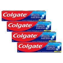 Kit 4 Cremes Dentais Colgate Máxima Proteção Anticáries 90g