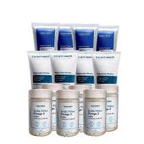 Kit 4 Cremes Hidratante Anti Estrias + 4 Esfoliantes Corporal 150g + 6 Vitaminas para Grávidas, Gestantes e Lactantes - Cicatribem