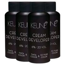 Kit 4 Cremes Oxidantes 6% Keune Tinta Developer 20 Vol 60ml