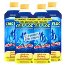 Kit 4 Cris Floc Clarificante Decantador Cris Agua Floculante Produto Para Piscinas Spas