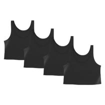 Kit 4 Cropped Regata Cavado Good Look Dry Fit Proteção Solar UV Feminino Fitness Academia Treino Blusinha Confortável