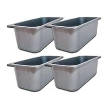 Kit 4 cuba expositora vitrine gelato sorvete abs cor cinza