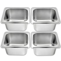 Kit 4 Cubas em Aço Inox Gastronômica 1/6 Para Buffets Rechauds Self Service Restaurantes - Ke Home