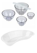 Kit 4 Cubetas com 2 Espátulas + Cuba Rim transparentes - Nova Ogp