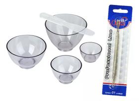 Kit 4 Cubetas De Silicone, Espátula Estética E Extrator Cravos Duplo Inox