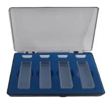Kit 4 Cubetas De Vidro Com Tampa 3,5ml Caminho Ótico De 10mm
