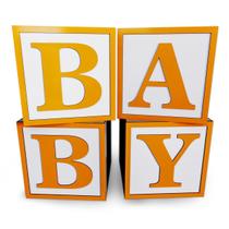 Kit 4 Cubos Baby Box Em Mdf Dourado C/ Letra Decoração Baby