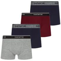 Kit 4 Cueca Boxer Box Selene Infantil Kids Algodão Original