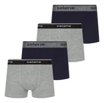 Kit 4 Cueca Boxer Box Selene Infantil Kids Algodão Original