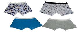 Kit 4 CUECA BOXER INFANTIL ALGODAO Elástico Trabalhado Forro Duplo Kit 4 CUECA BOXER INFANTIL ALGODAO Elástico Trabalhado Forro Duplo