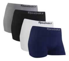 Kit 4 Cueca Boxer Reebok Masculina Tecido Poliéster Elastano Conforto Respirabilidade Cores Sortidas
