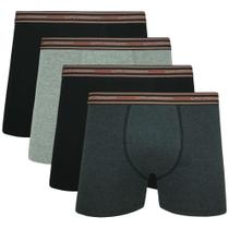 Kit 4 Cueca Lupo Masculina Adulto Box Boxer Algodão Lupo Original Cores Sortidas E Sem Branco