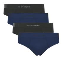 Kit 4 Cueca Selene Masculina Slip Microfibra sem costura