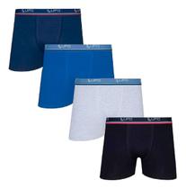 Kit 4 Cuecas Algodão Boxer Lupo 523-088 Confortável P ao GG Cós Estampado