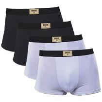 Kit 4 Cuecas Boxer Di Nuevo Algodão Premium Branca e Preta Kit 4 Cuecas Boxer Di Nuevo Algodão Premium Branca e Preta