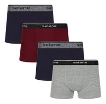 Kit 4 Cuecas Boxer Infantil Criança Box Algodão Selene