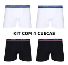 Kit 4 Cuecas Boxer Lupo Algodão Masculina Cotton Original - Lavi Baby Store