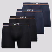 Kit 4 Cuecas Boxer Lupo Blue Nights e Preta